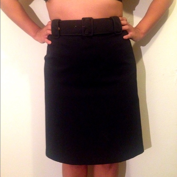 Prada Black Belted Pencil Skirt, EUR 42 / US 12/14 - Picture 2 of 6